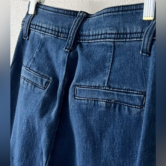 Flying Tomato High Waisted Front Seam Dark Wash Super Flare Jeans Size Small - Picture 5 of 11